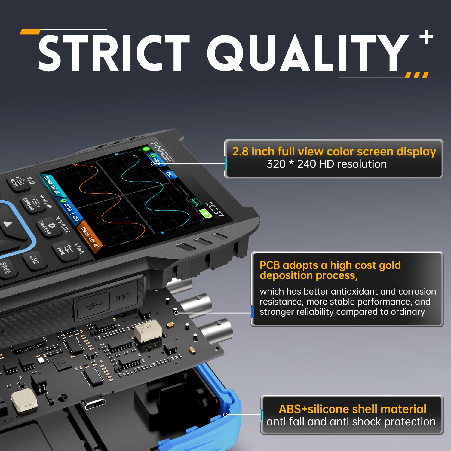 Amazon.co.jp: FNIRSI 2C23T 3 in 1 ハンドヘルドオシロスコープ